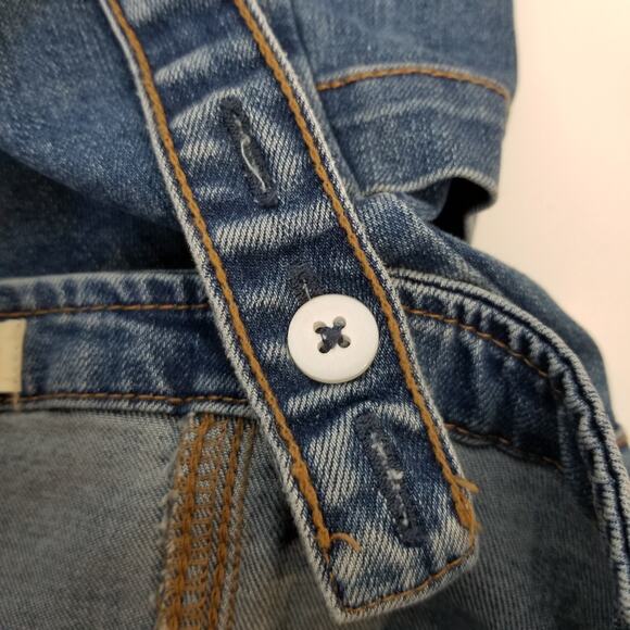 Aeropostale Women's Denim Jean Button Front Patch Pocket Mini Dress Small - Picture 8 of 9